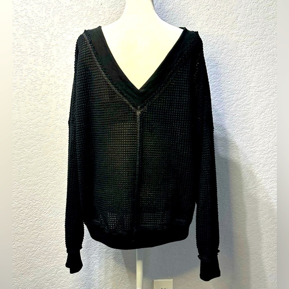 NWOT La Miel Waffle Stitching Detail Waffle Knit Top - Picture 2 of 16